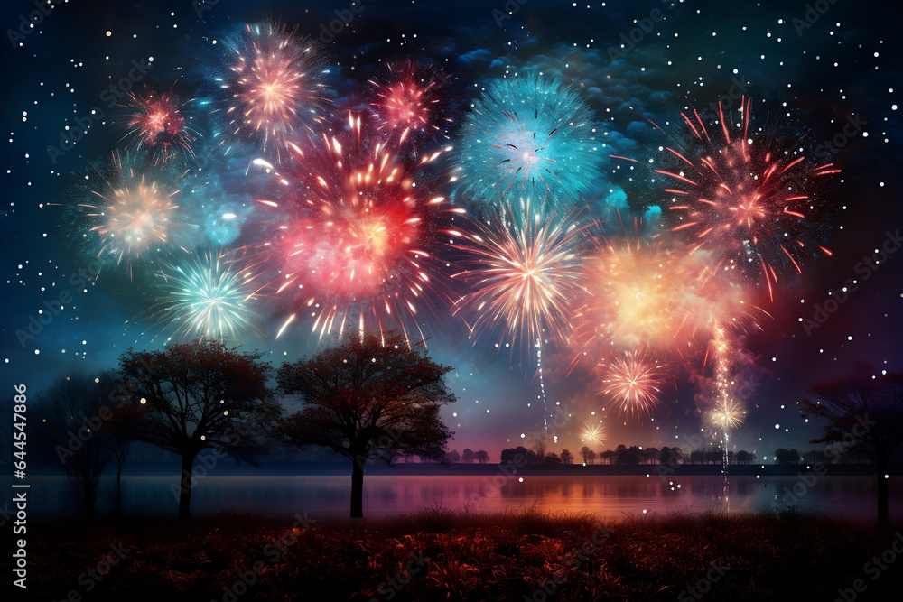 Festive Fireworks Illuminating the Joy of New Year 2024 Festive Fireworks Illuminating the Joy of New Year 2024