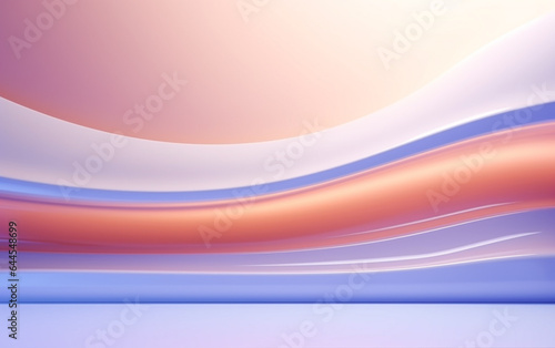 Light glossy surface with copyspace on abstract light wall backdrop. 3D rendering, mock up