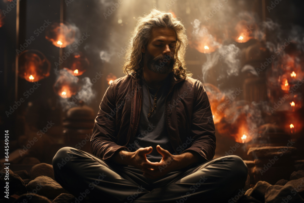 A person engages in mindful meditation, focusing on the sensations of their breath and surroundings as part of their sensory approach. Generative AI. A person engages in mindful meditation, focusing on the sensations of their breath and surroundings as part of their sensory approach. Generative AI.