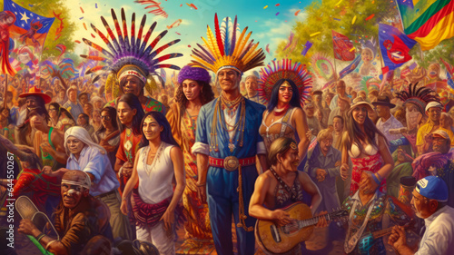 AI Generated 8K Illustration of Vibrant Cultural Festivals Celebrated Across America, Highlighting the Nation's Diverse Heritage.