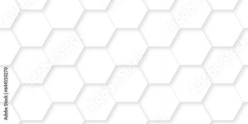 Seamless pattern with hexagons White Hexagonal Background. Luxury White Pattern. Vector Illustration. 3D Futuristic abstract honeycomb mosaic white background. geometric mesh cell texture.