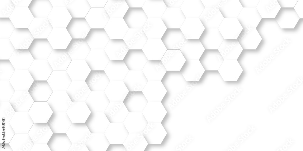Seamless pattern with hexagons White Hexagonal Background. Luxury White Pattern. Vector Illustration. 3D Futuristic abstract honeycomb mosaic white background. geometric mesh cell texture. Seamless pattern with hexagons White Hexagonal Background. Luxury White Pattern. Vector Illustration. 3D Futuristic abstract honeycomb mosaic white background. geometric mesh cell texture.