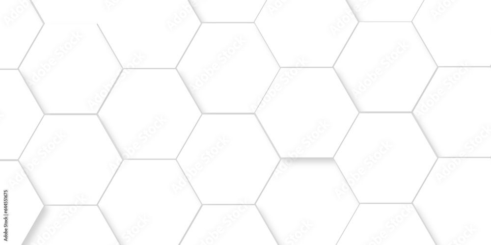 Seamless pattern with hexagons White Hexagonal Background. Luxury White Pattern. Vector Illustration. 3D Futuristic abstract honeycomb mosaic white background. geometric mesh cell texture. Seamless pattern with hexagons White Hexagonal Background. Luxury White Pattern. Vector Illustration. 3D Futuristic abstract honeycomb mosaic white background. geometric mesh cell texture.