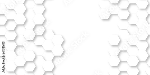 Seamless pattern with hexagons White Hexagonal Background. Luxury White Pattern. Vector Illustration. 3D Futuristic abstract honeycomb mosaic white background. geometric mesh cell texture.