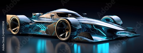 Concept Formula 1 Racing Car Design. Futuristic Racing Car.