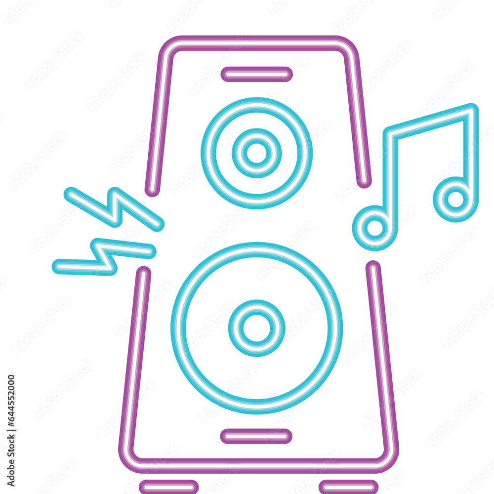speaker music neon entertainment icon speaker music neon entertainment icon