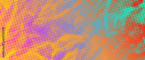 Halftone vector art background for cover design, poster, cover, banner, flyer and cards. Colorful abstract design with blue and purple dots. Multicolor futuristic retro illustration.