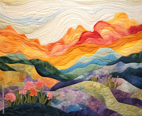 california landscape, quilted blanket