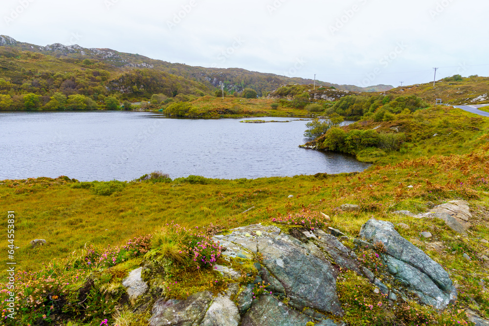 Fototapeta premium Coastal landscape in Drumbeg, the Northwest Highlands