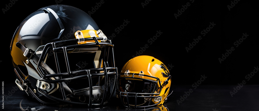 Fototapeta premium american football helmet on black background