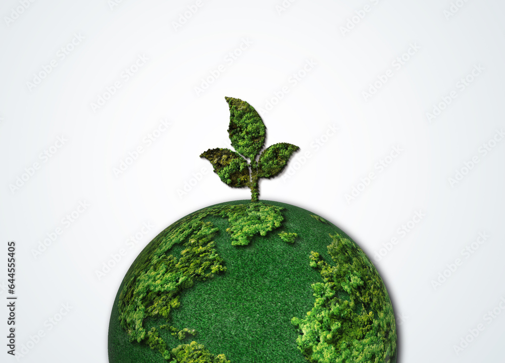 Invest in our planet. Earth day 2023 concept background. Ecology concept. Design with globe map drawing and leaves isolated on white background. Invest in our planet. Earth day 2023 concept background. Ecology concept. Design with globe map drawing and leaves isolated on white background.