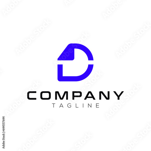 letter D file modern logo design