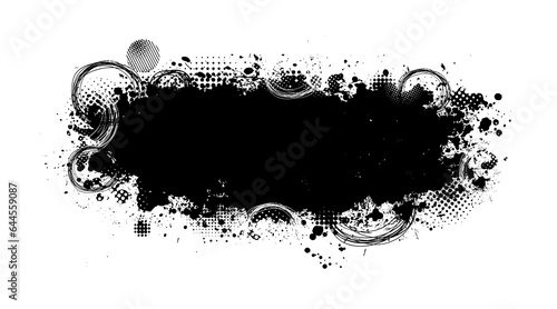 Black blot on a white background. Vector illustration