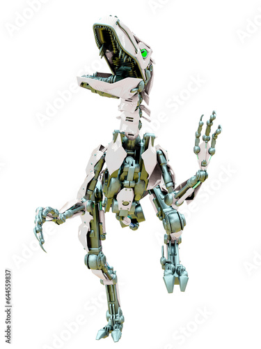 velociraptor robot running frontal view © DM7