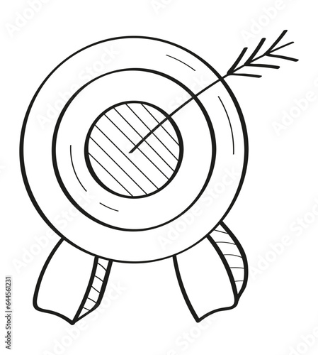 Targeting business doodle icon. Ads on social networks, Internet, work in SMM, seo development, digital marketing