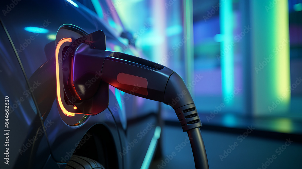 Close-Up of an Electric Car Charger