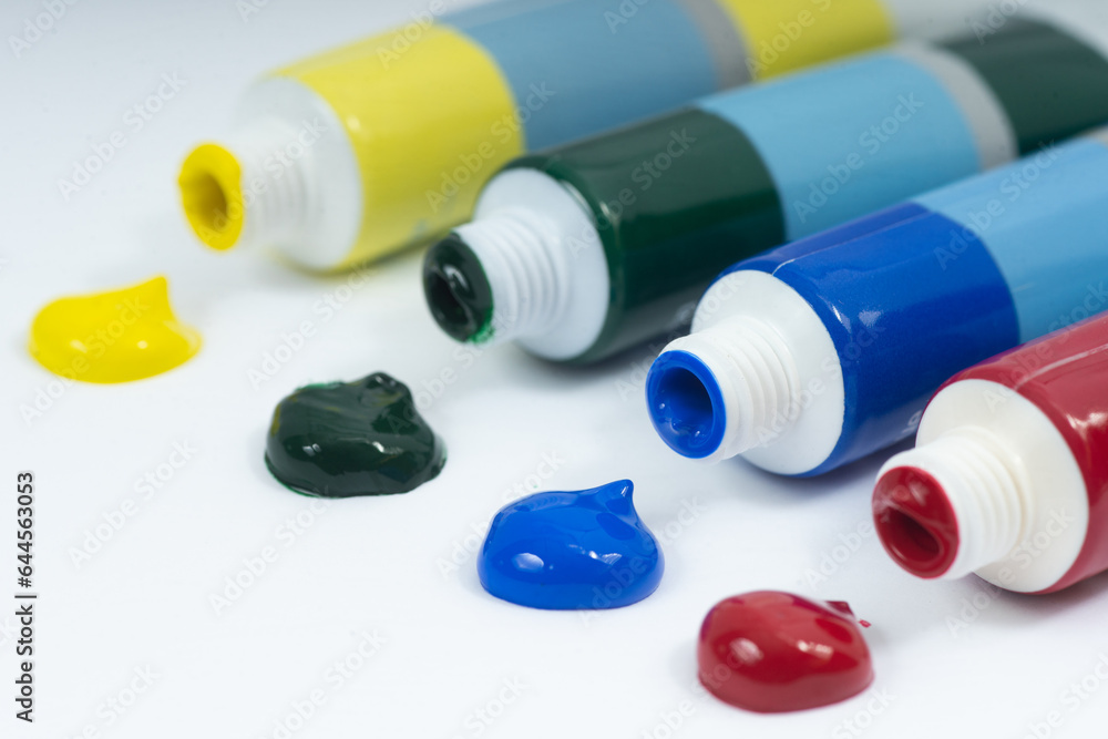 Artist Paints Colors Red Green Blue & Yellow Artist Paints Colors Red Green Blue & Yellow
