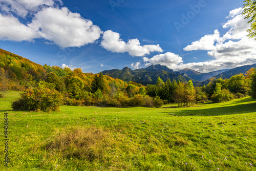 Autumn landscape in Mala Fatra National Park with Velky Rozsutec peak, Slovakia