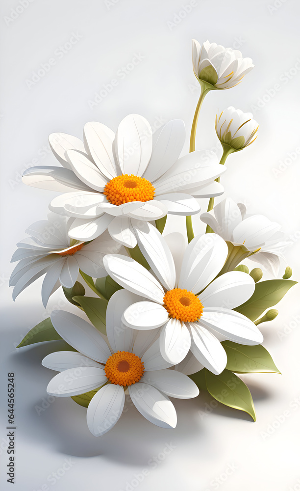 Fototapeta premium Illustration of beautiful white flower.