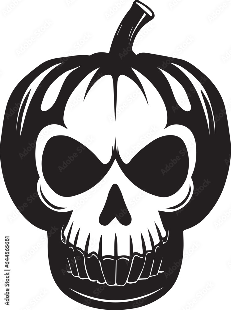 Halloween pumpkin vector skull art, pumpkin vector illustration