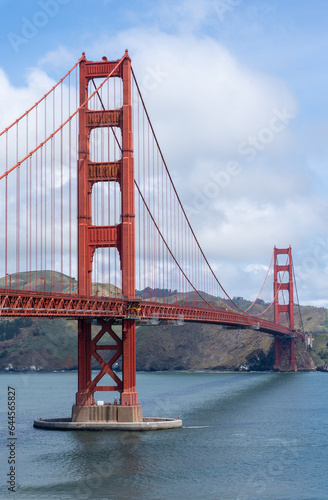 San Francisco, Golden Gate Bridge with Sun, Vertical Image