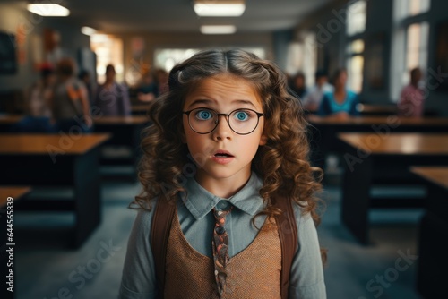 Little girl as a teacher. Generative AI