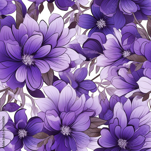Purple Seamless Floral Pattern