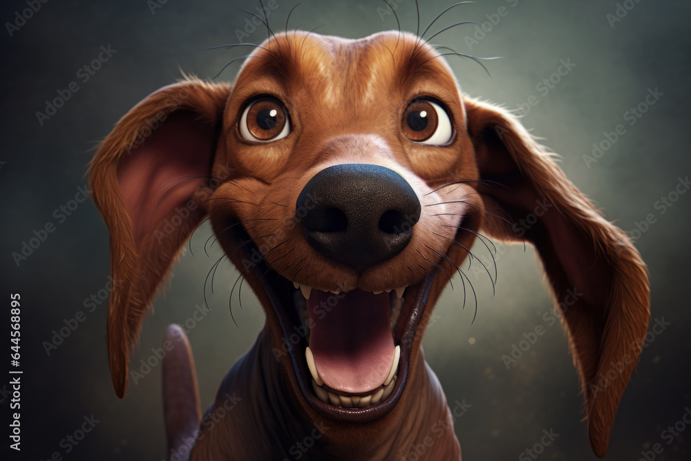 Illustration of a dog with a surprised face
