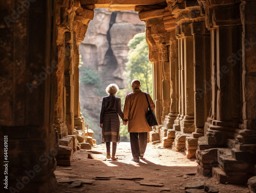 A Photo of an Elderly Couple Exploring an Ancient Temple © Nathan Hutchcraft