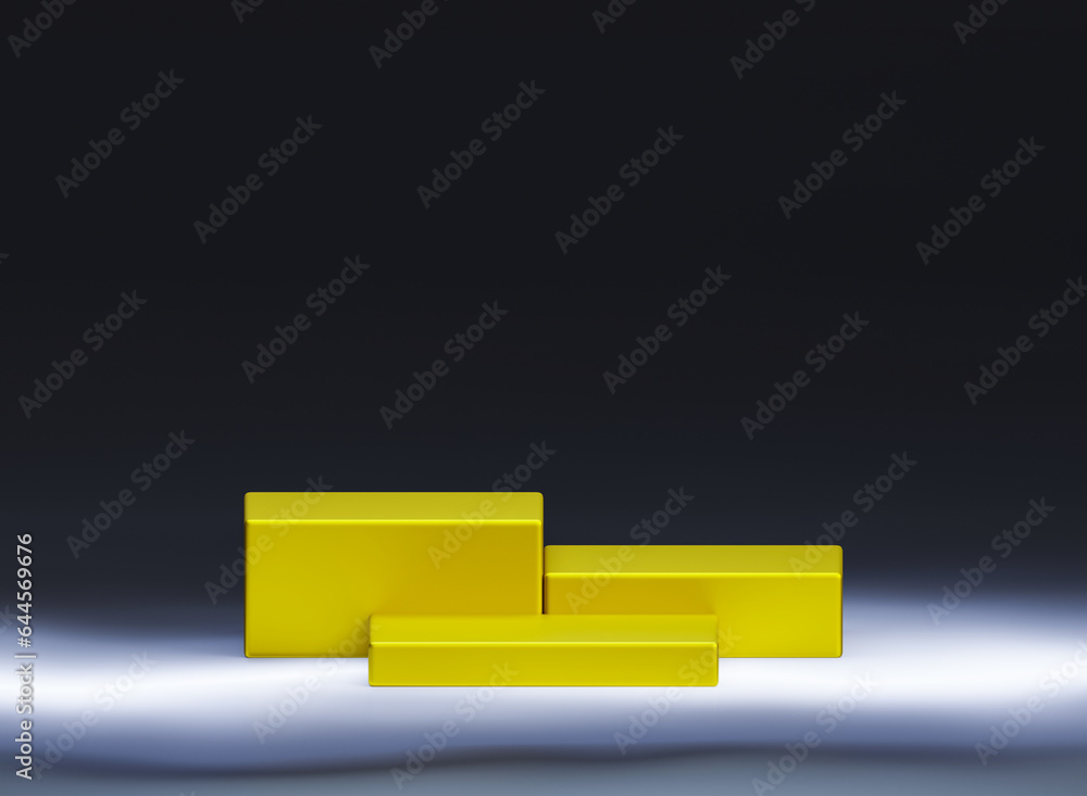 gold square pedestal step pattern,mock up podium for product presentation,3d rendering gold square pedestal step pattern,mock up podium for product presentation,3d rendering