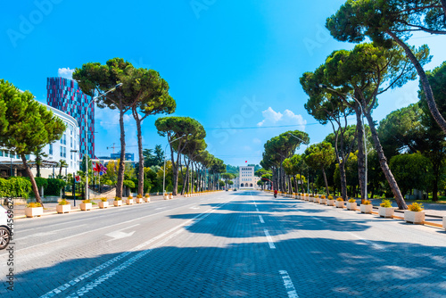 Beautiful streets and avenues in the center of Tirana. Albania photo