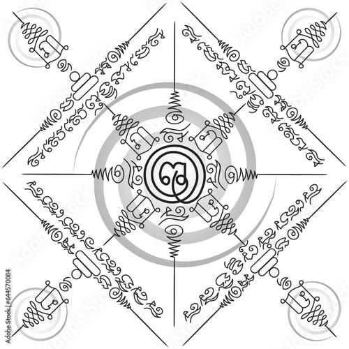 thai traditional painting tattoo vector