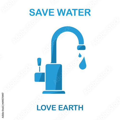 save water love earth, vector concept