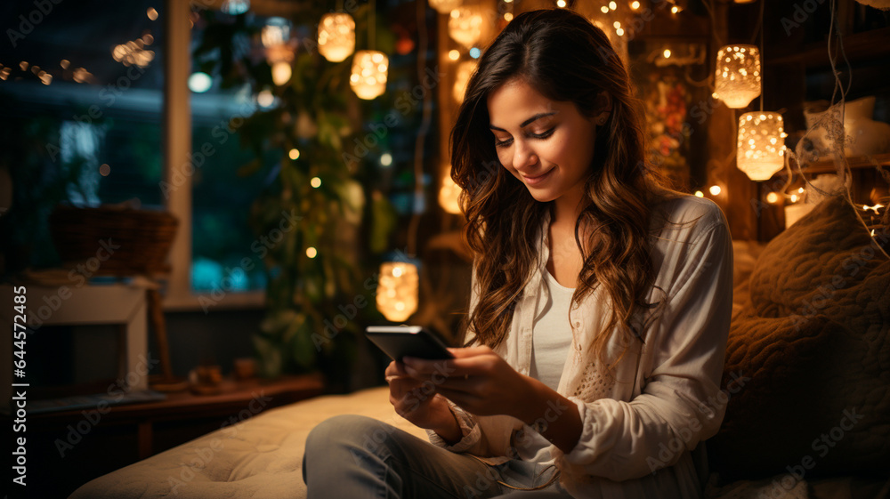 a woman looking at her cell phone in a restaurant a woman looking at her cell phone in a restaurant