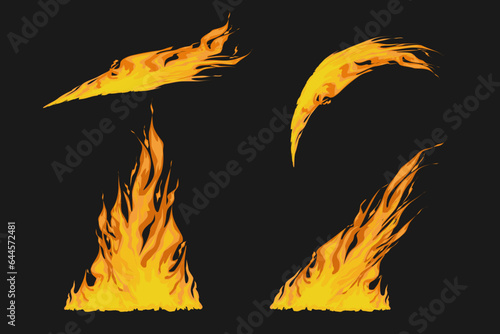 illustration of flame, blaze and bonfire. icon symbol flat design vector