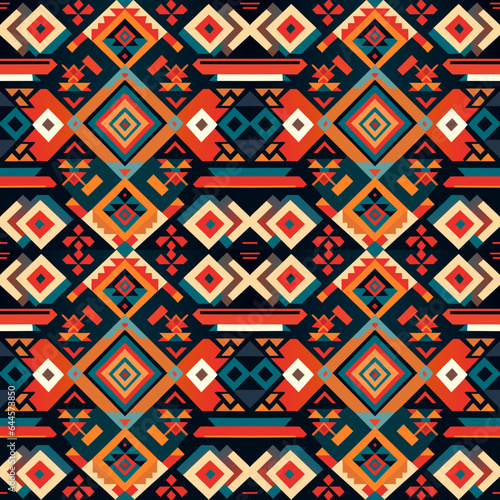 Wallpaper Mural Ethnic boho seamless pattern. Traditional ornament on the carpet. Aztec style. Tribal pattern. Folk motif. Can be used for wallpaper, textile, wrapping, web page background. Torontodigital.ca