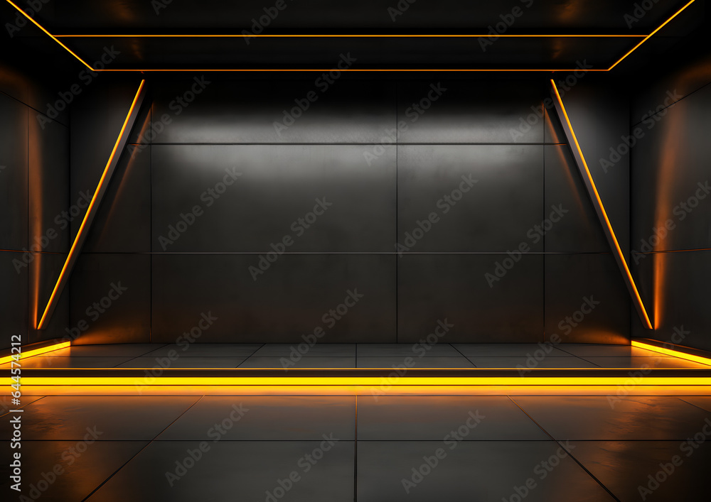 Modern Futuristic Yellow Neon Lights Background Modern Futuristic Yellow Neon Lights Background