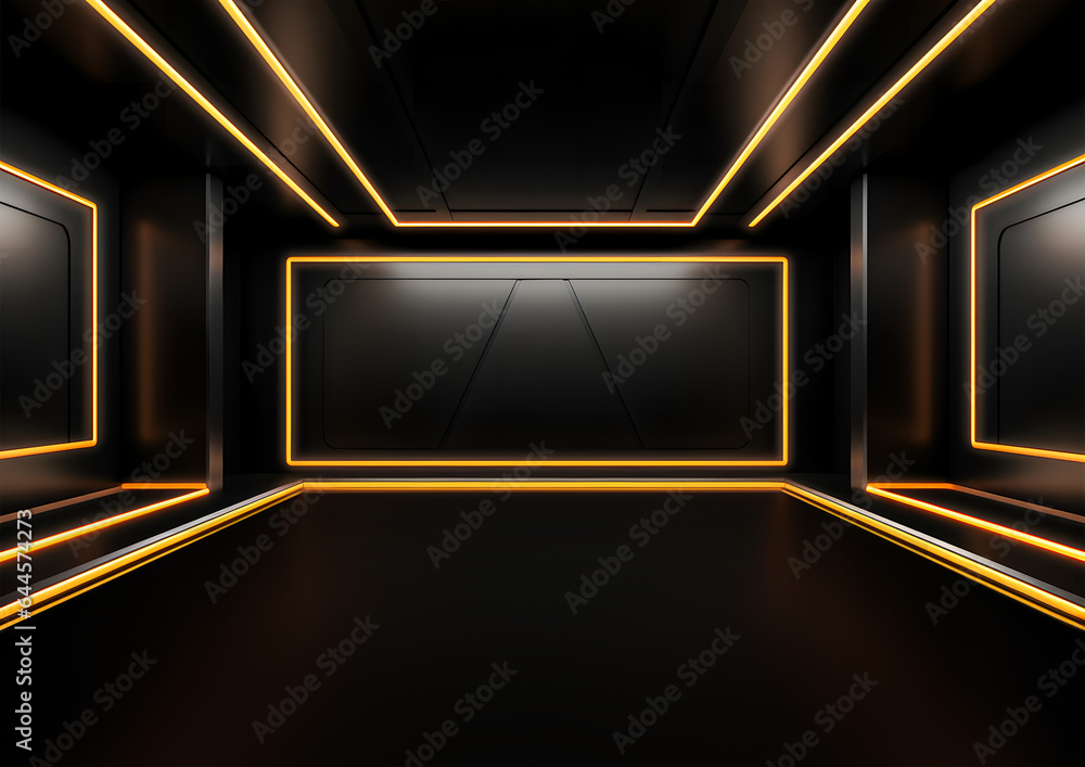 Modern Futuristic Yellow Neon Lights Background Modern Futuristic Yellow Neon Lights Background