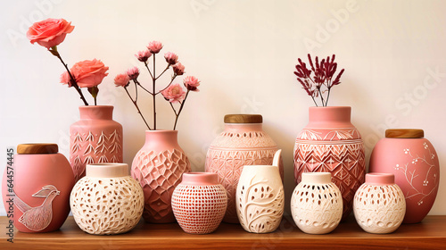 Handmade ceramic decor in soft, pastel shades,