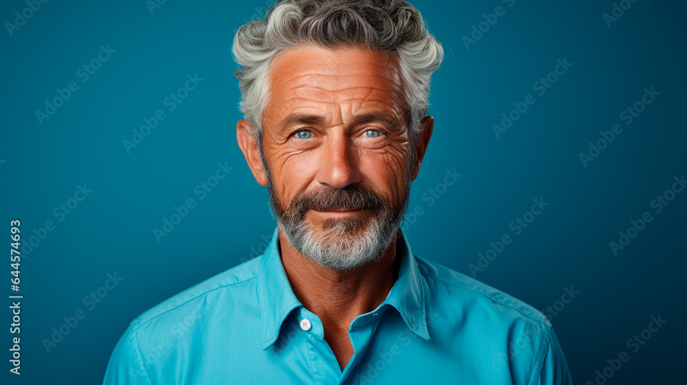 a man with a beard and a blue shirt a man with a beard and a blue shirt