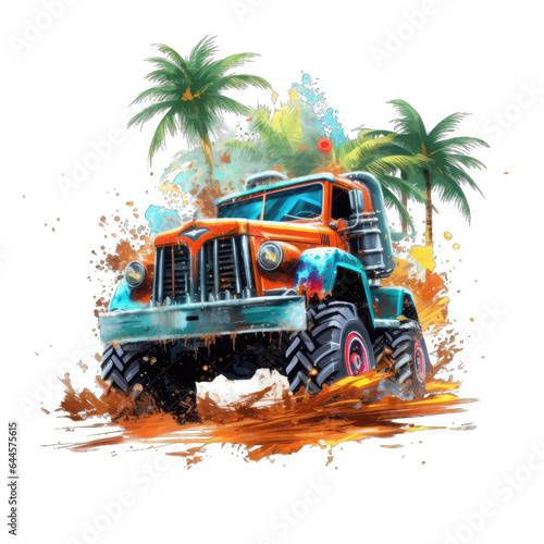 Beachfront Monster Trucking in a Tropical Sandy Paradise