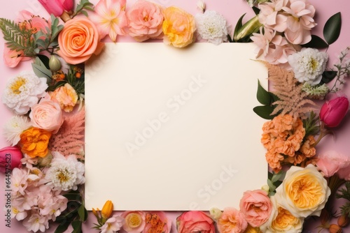 Copy space clipboard with dreamy flowers