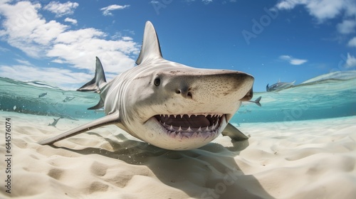 A breathtaking shot of a Hammerhead Shark his natural habitat  showcasing his majestic beauty and strength.