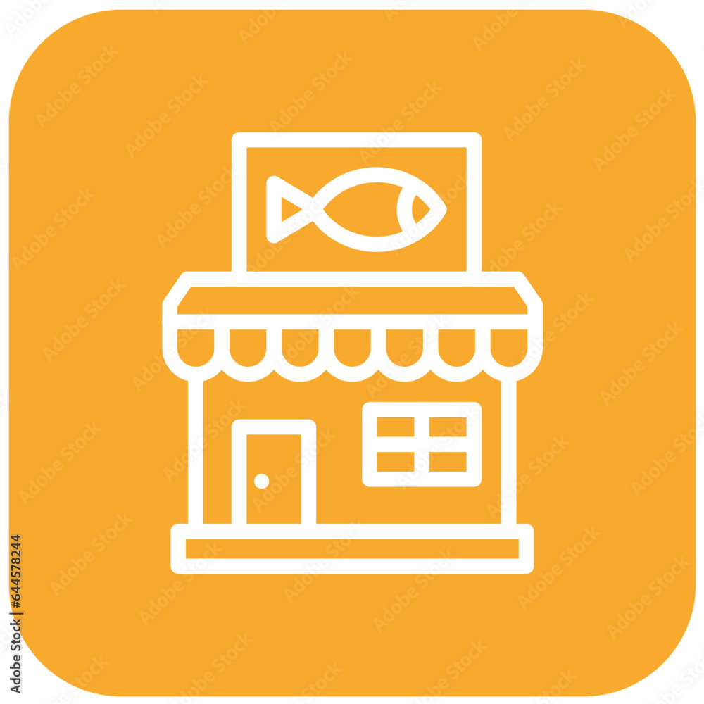 Fish shop Vector Icon Design Illustration Fish shop Vector Icon Design Illustration