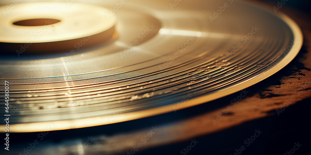 surface of a vinyl record, grooves and textures, warm lighting, shallow depth of field surface of a vinyl record, grooves and textures, warm lighting, shallow depth of field