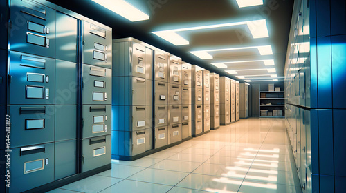 Secure storage rooms for patient records and data,