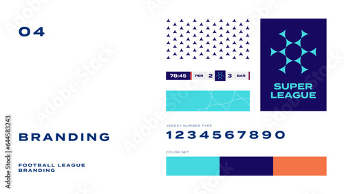 Set of football branding, Set of flat soccer branding