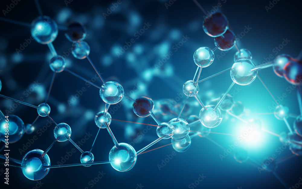 Science background with molecule or atom, abstract structure for science or medical Science background with molecule or atom, abstract structure for science or medical