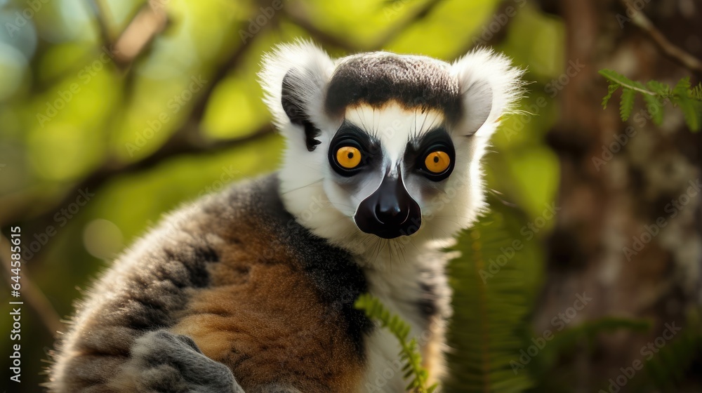 A breathtaking shot of a Lemur his natural habitat, showcasing his majestic beauty and strength. A breathtaking shot of a Lemur his natural habitat, showcasing his majestic beauty and strength.