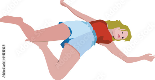Woman lying on the ground unconscious-